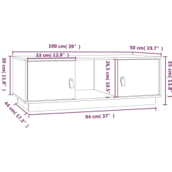 vidaXL Salontafel 100x50x35 cm massief grenenhout