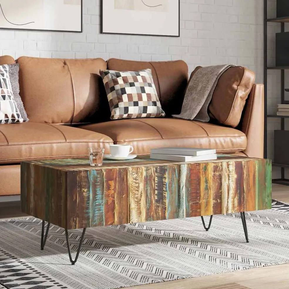 vidaXL Salontafel 100x50x38 cm massief gerecycled hout