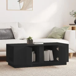 vidaXL Salontafel 110x50x40 cm massief grenenhout zwart