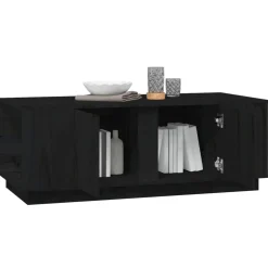 vidaXL Salontafel 110x50x40 cm massief grenenhout zwart