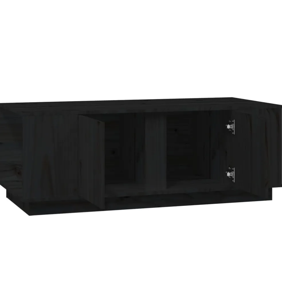 vidaXL Salontafel 110x50x40 cm massief grenenhout zwart