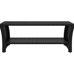 vidaXL Salontafel 100x50x40 cm poly rattan zwart
