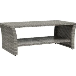 vidaXL Salontafel 100x50x40 cm poly rattan grijs