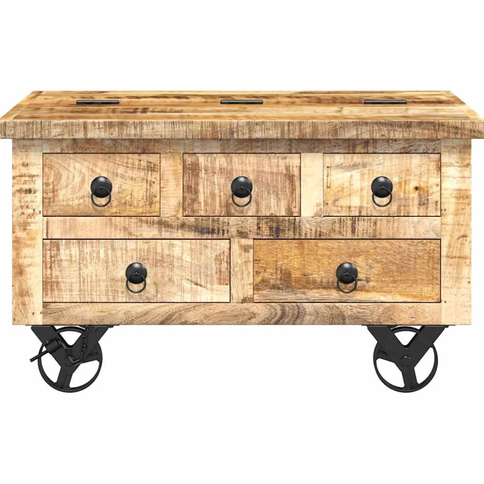 vidaXL Salontafel 70x70x40 cm ruw mangohout