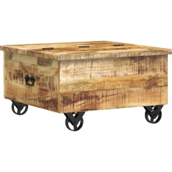 vidaXL Salontafel 70x70x40 cm ruw mangohout