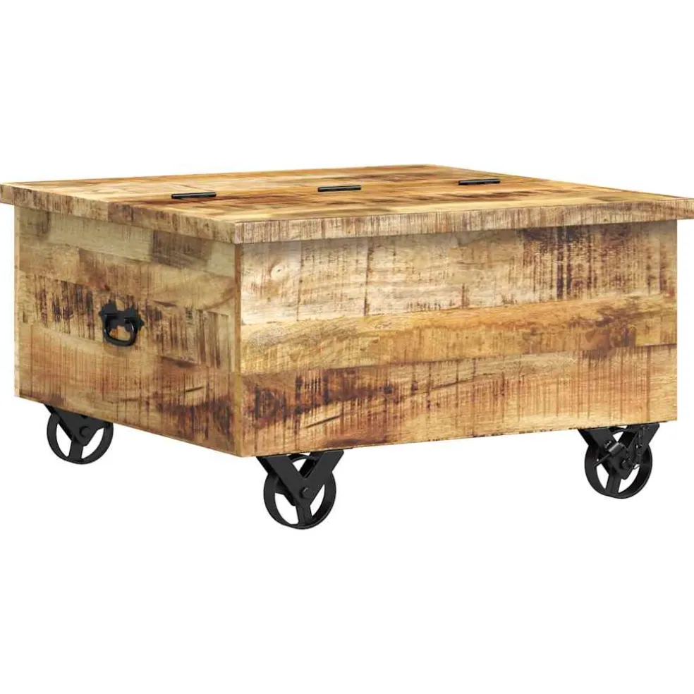 vidaXL Salontafel 70x70x40 cm ruw mangohout