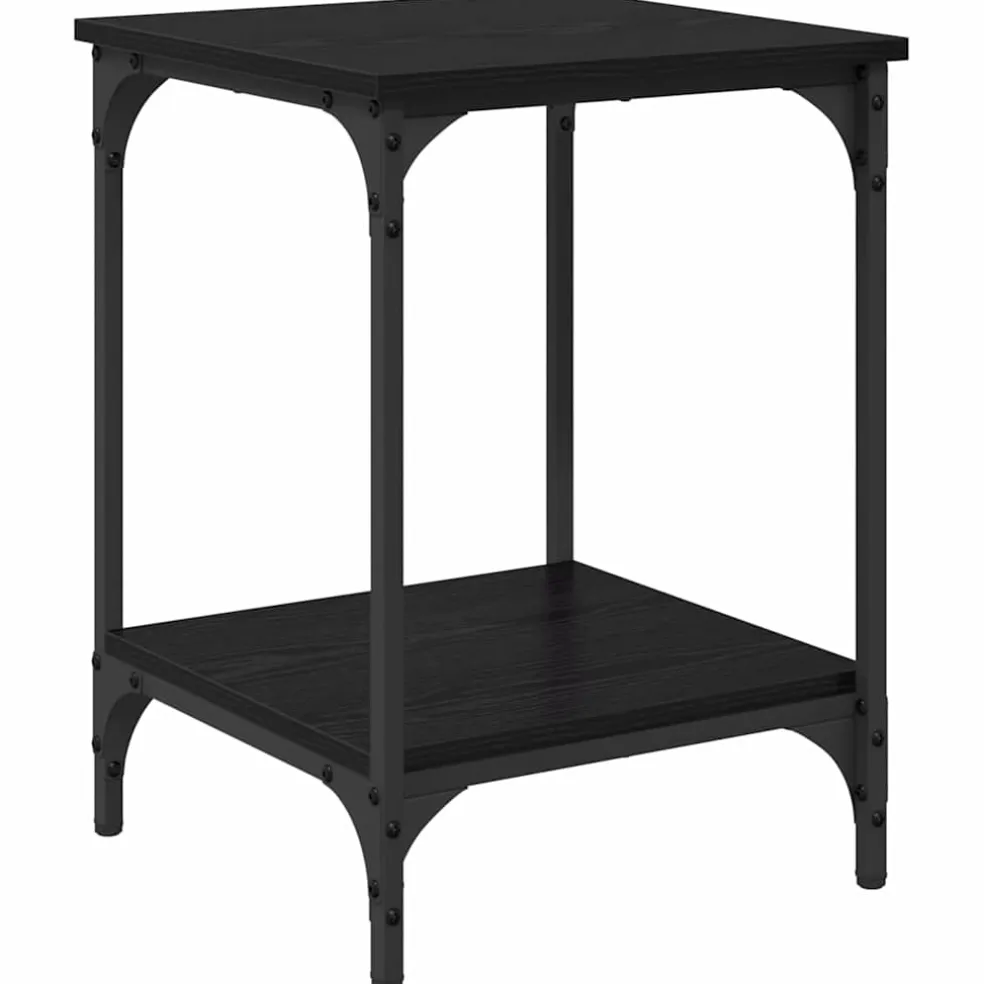 vidaXL Salontafel Zwart Eiken 40 x 40 x 55 cm Bewerkt hout