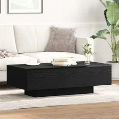 vidaXL Salontafel Zwart Eiken 100 x 49,5 x 31 cm Bewerkt hout
