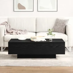 vidaXL Salontafel Zwart Eiken 100 x 49,5 x 31 cm Bewerkt hout