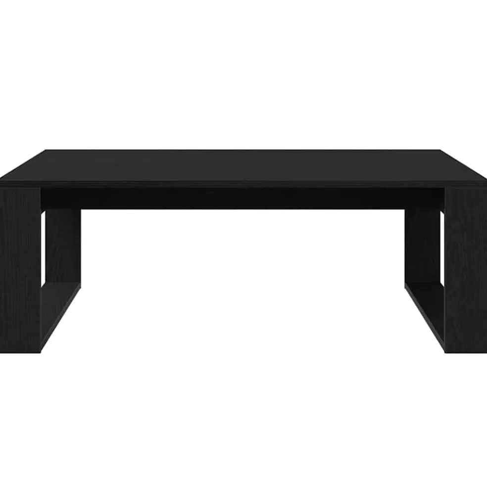 vidaXL Salontafel Zwart Eiken 100 x 100 x 35 cm Bewerkt hout