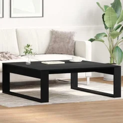vidaXL Salontafel Zwart Eiken 100 x 100 x 35 cm Bewerkt hout