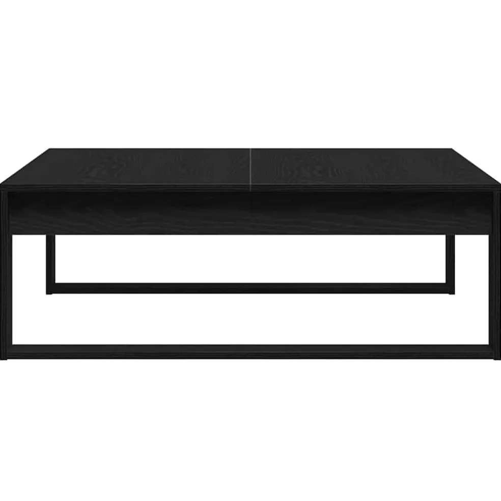 vidaXL Salontafel Zwart Eiken 100 x 100 x 35 cm Bewerkt hout