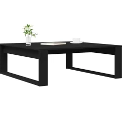 vidaXL Salontafel Zwart Eiken 100 x 100 x 35 cm Bewerkt hout