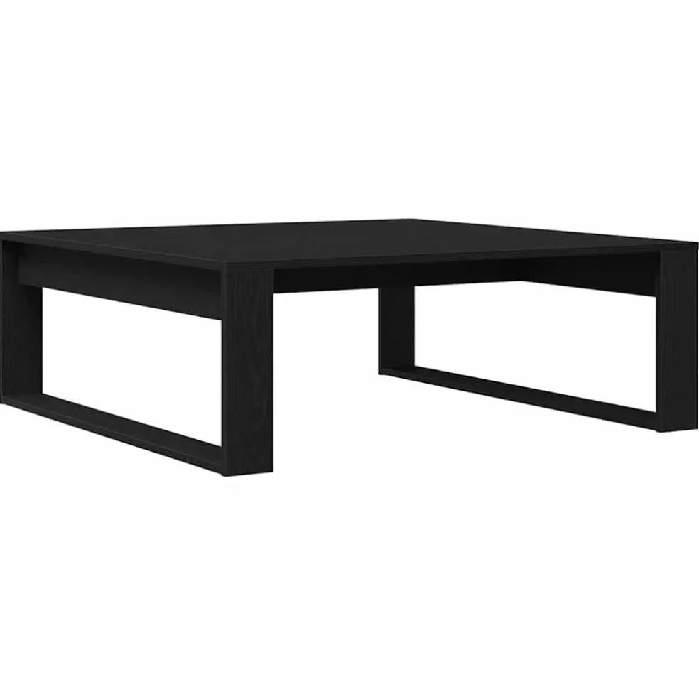 vidaXL Salontafel Zwart Eiken 100 x 100 x 35 cm Bewerkt hout