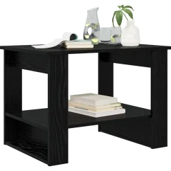 vidaXL Salontafel Zwart Eiken 72 x 50 x 50 cm Bewerkt hout