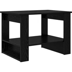 vidaXL Salontafel Zwart Eiken 72 x 50 x 50 cm Bewerkt hout