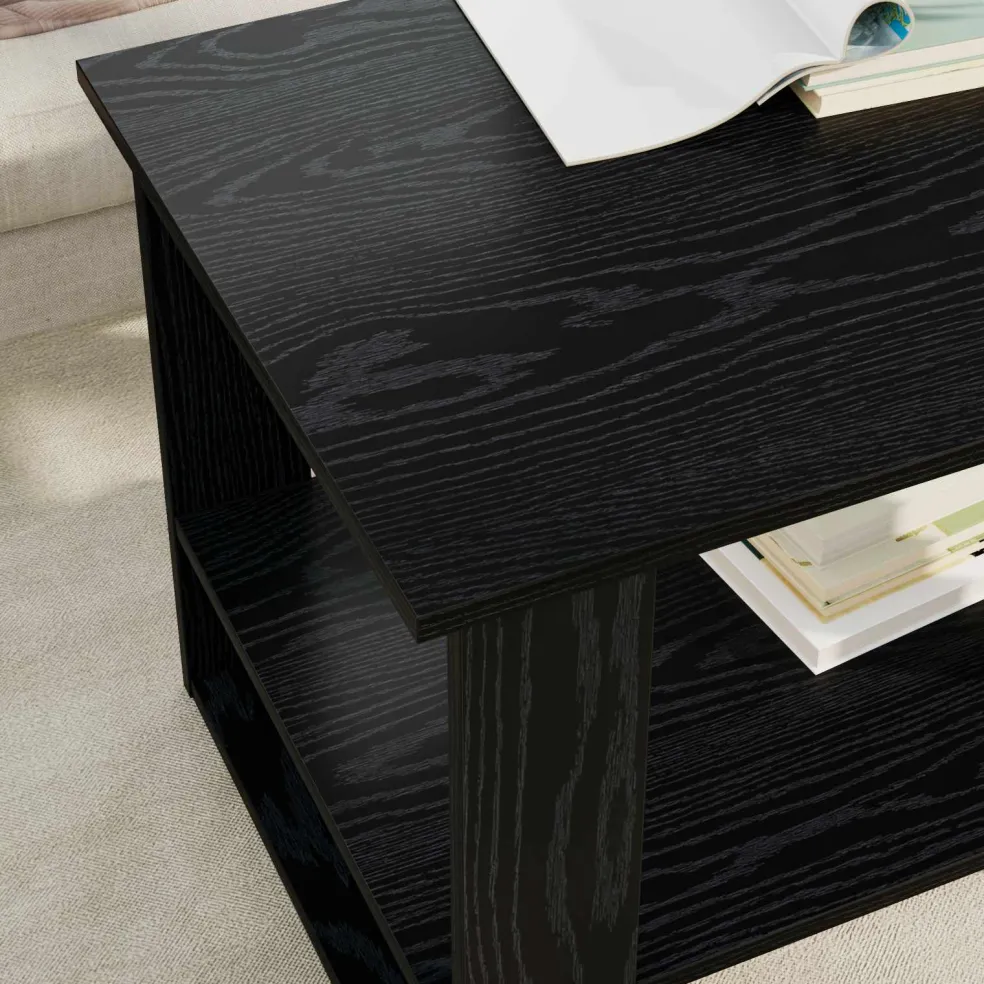 vidaXL Salontafel Zwart Eiken 72 x 50 x 50 cm Bewerkt hout