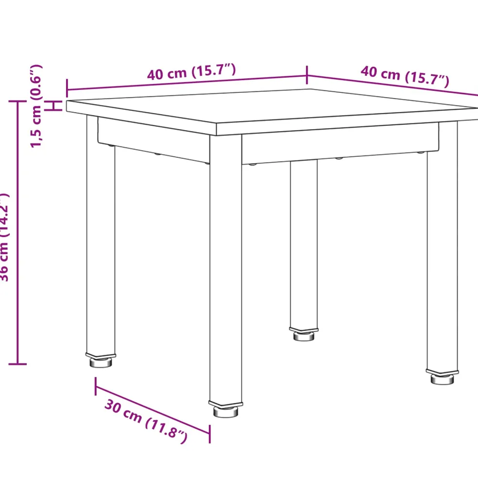 vidaXL Salontafel Zwart Eiken 40 x 40 x 36 cm Bewerkt hout