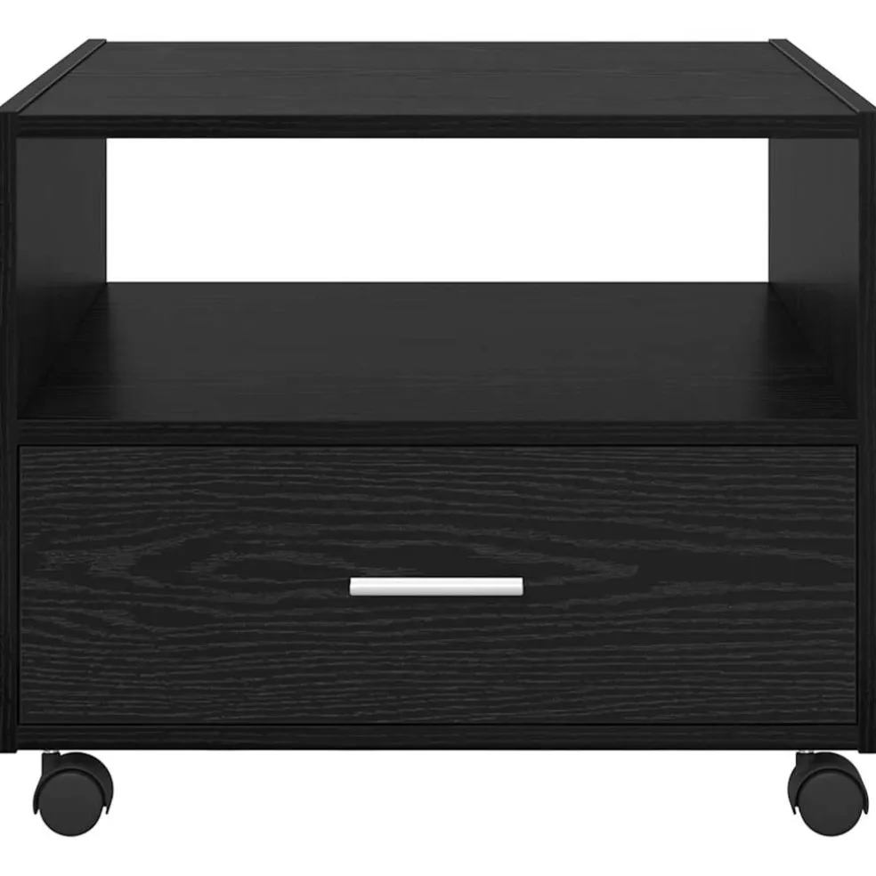 vidaXL Salontafel Zwart Eiken 55 x 55 x 45cm Bewerkt hout