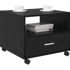 vidaXL Salontafel Zwart Eiken 55 x 55 x 45cm Bewerkt hout