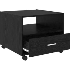 vidaXL Salontafel Zwart Eiken 55 x 55 x 45cm Bewerkt hout