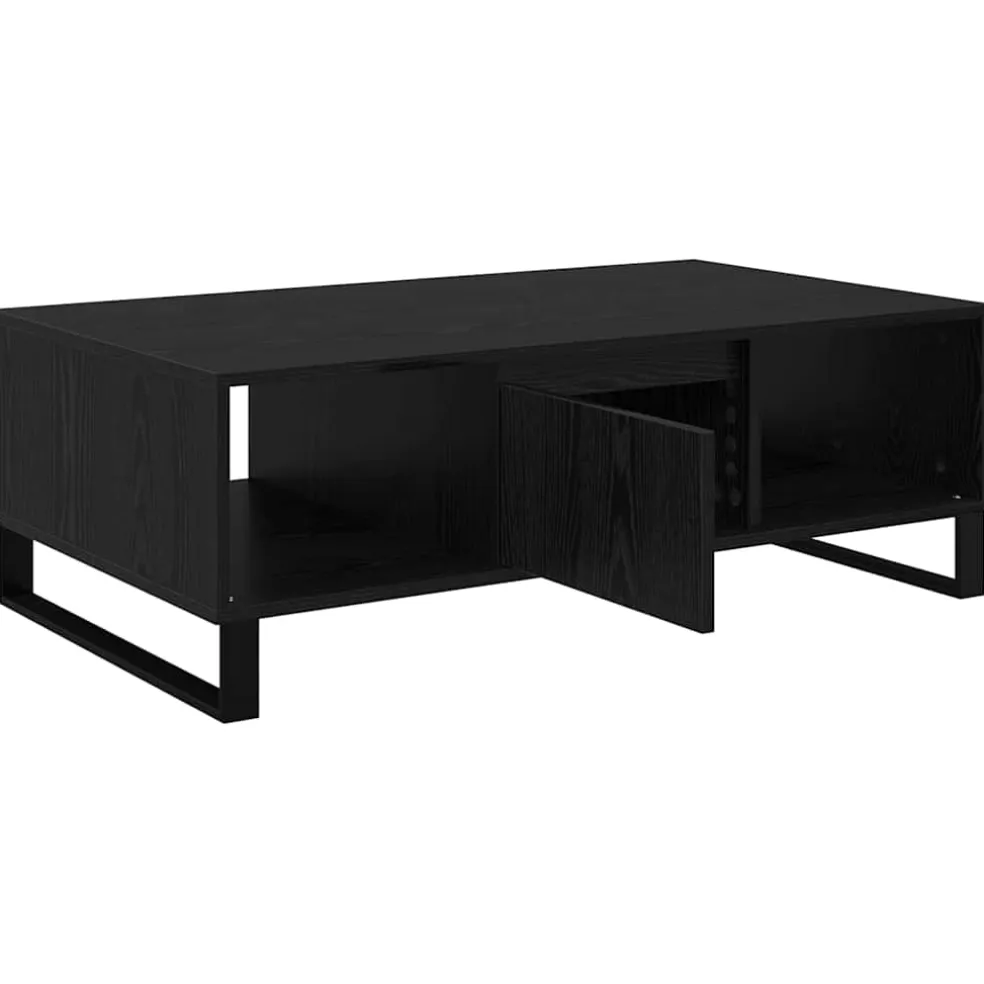 vidaXL Salontafel Zwart Eiken 104 x 60 x 35 cm Bewerkt hout