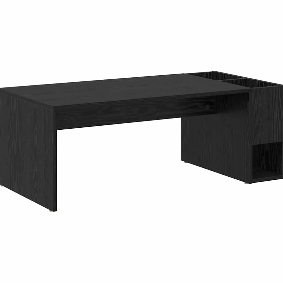 vidaXL Salontafel Zwart Eiken 101,5 x 50 x 37 cm Bewerkt hout