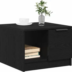 vidaXL Salontafel Zwart Eiken 50 x 50 x 36 cm Bewerkt hout