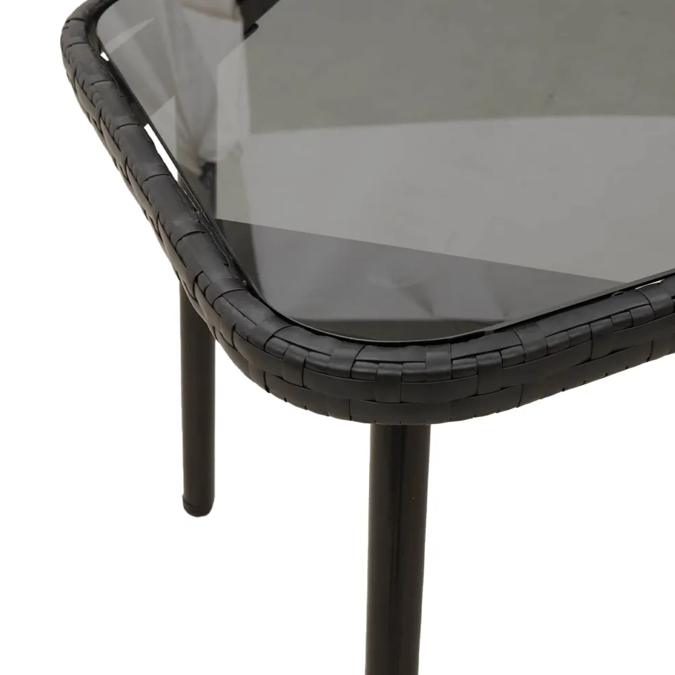 vidaXL Salontafel Zwart 90 x 45 x 43 cm poly rattan