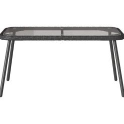 vidaXL Salontafel Zwart 90 x 45 x 43 cm poly rattan