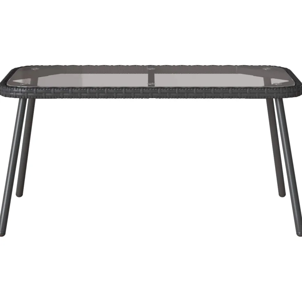 vidaXL Salontafel Zwart 90 x 45 x 43 cm poly rattan