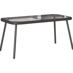 vidaXL Salontafel Zwart 90 x 45 x 43 cm poly rattan