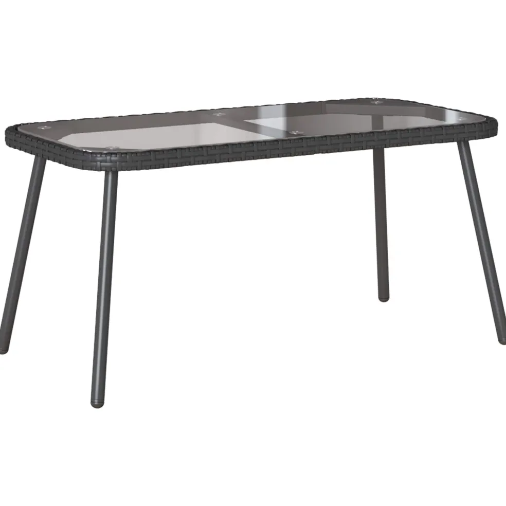 vidaXL Salontafel Zwart 90 x 45 x 43 cm poly rattan