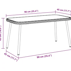 vidaXL Salontafel Zwart 90 x 45 x 43 cm poly rattan