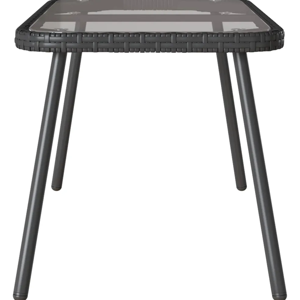 vidaXL Salontafel Zwart 90 x 45 x 43 cm poly rattan