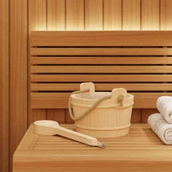 vidaXL Sauna Emmer 2 st Bruin Massief Vurenhout en Hennep