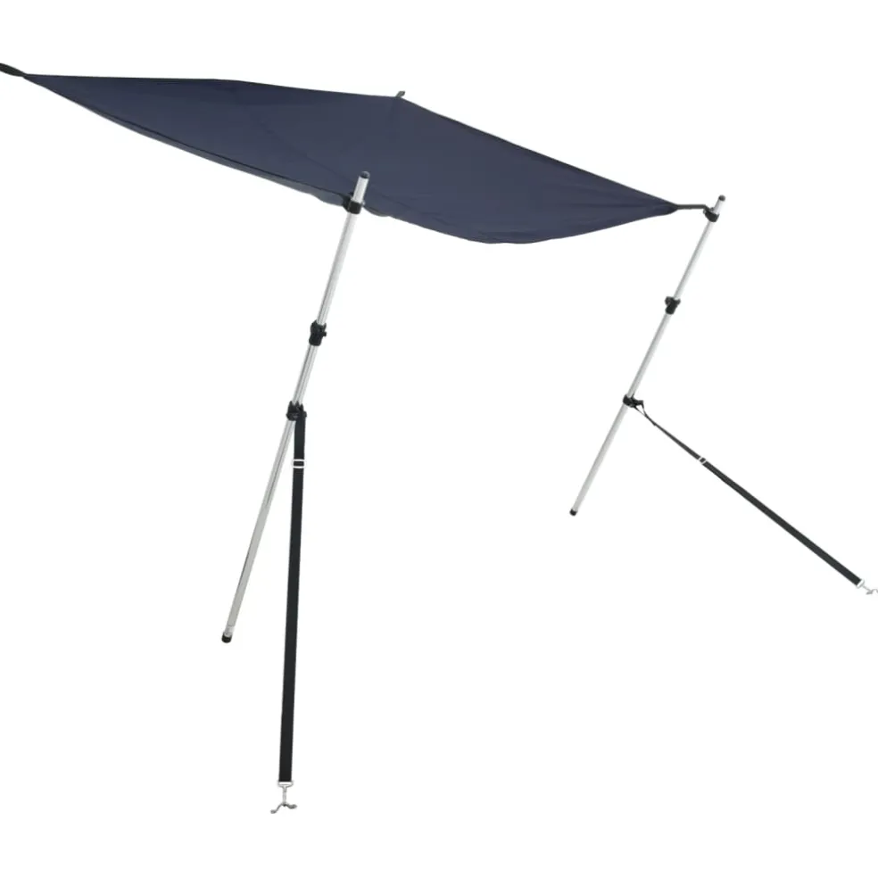 vidaXL Schaduwdoek T-top 170x208x(115-183) cm marineblauw