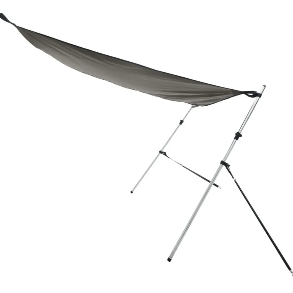 vidaXL Schaduwdoek T-top 170x208x(115-183) cm antracietkleurig