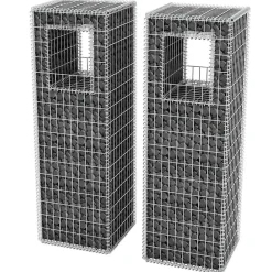 vidaXL Schanskorf palen/plantenbakken 2 st 50x50x160 cm staal