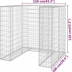 vidaXL Schanskorf voor container 110x100x110 cm gegalvaniseerd staal