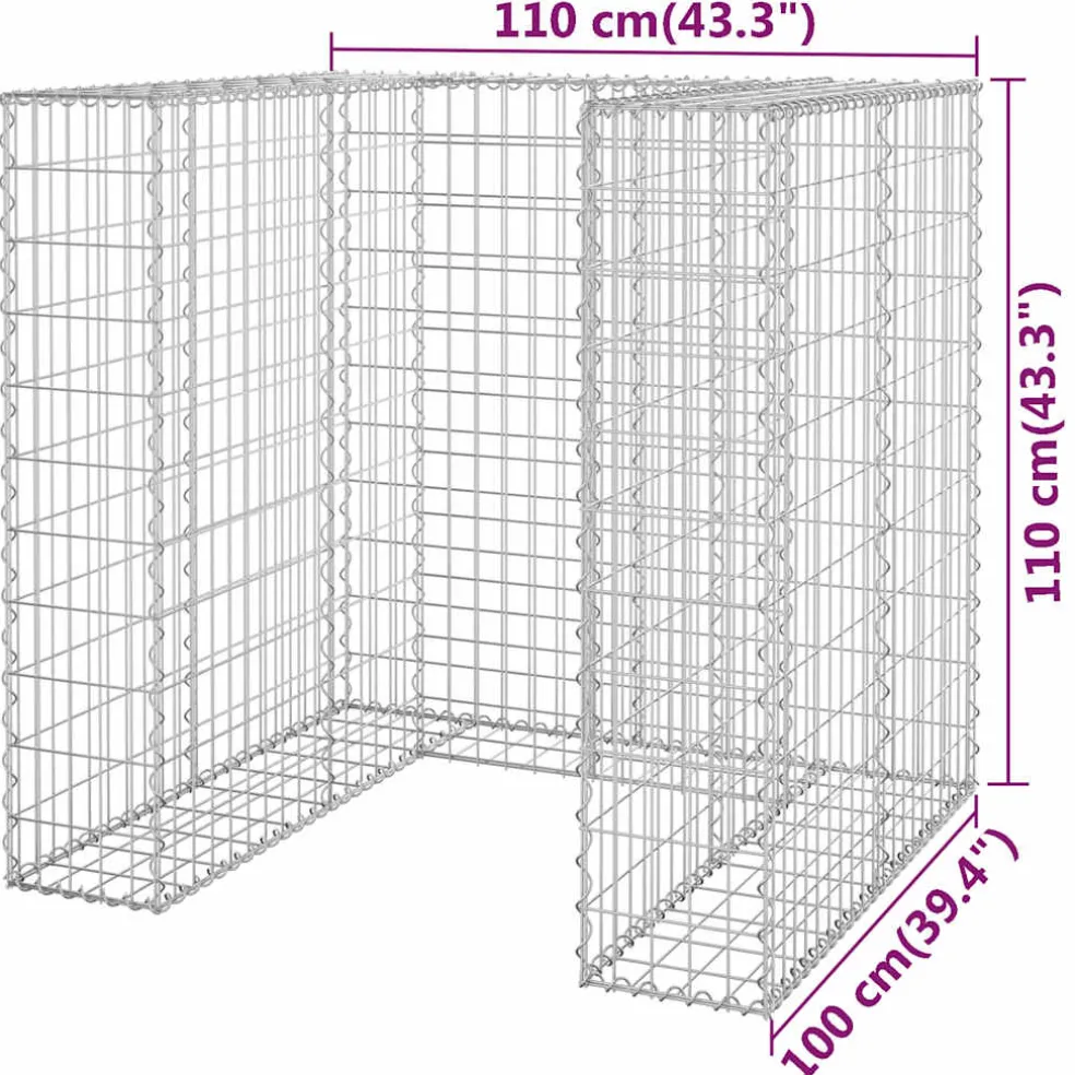 vidaXL Schanskorf voor container 110x100x110 cm gegalvaniseerd staal
