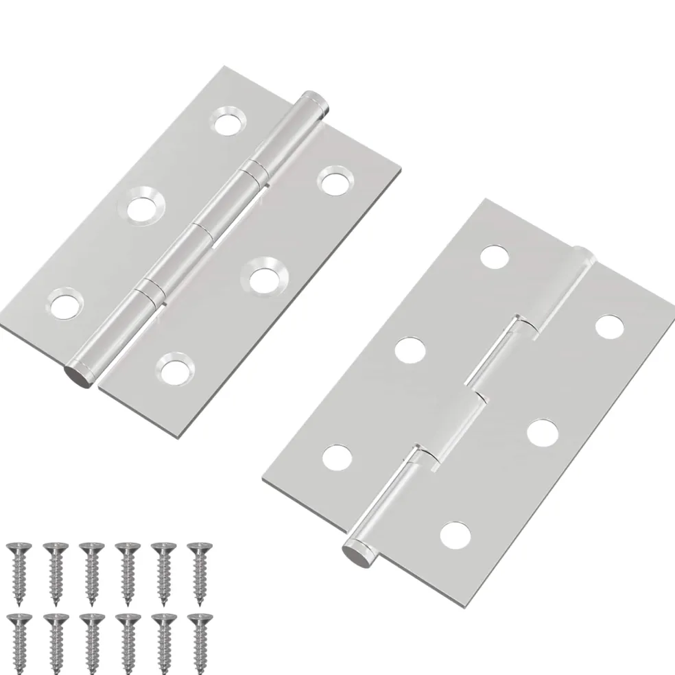 vidaXL Scharnier Effen 2 st zilver 58 x 35 x 1 mm Staal