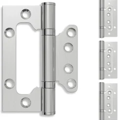 vidaXL Scharnier 4 st 100 x 75 x 13 mm zilver Staal