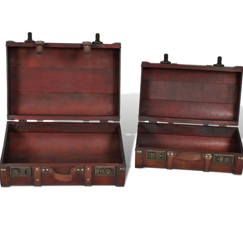 vidaXL Schatkisten 2 st vintage-stijl hout bruin