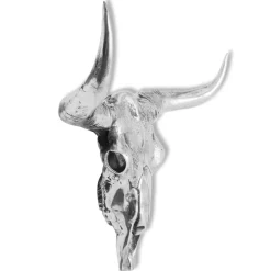 vidaXL Schedel muurdecoratie aluminium zilver