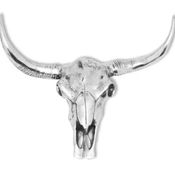 vidaXL Schedel muurdecoratie aluminium zilver