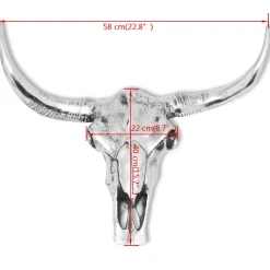 vidaXL Schedel muurdecoratie aluminium zilver