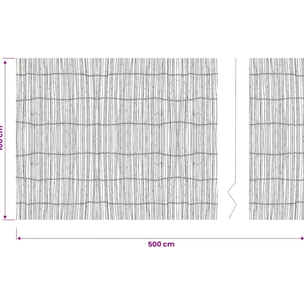 vidaXL Scherm 500x100 cm wilg