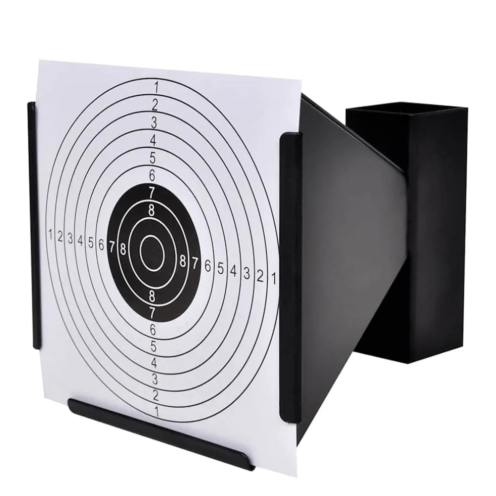 vidaXL Schietkast trechtervormig met 100 papieren targets 14 cm