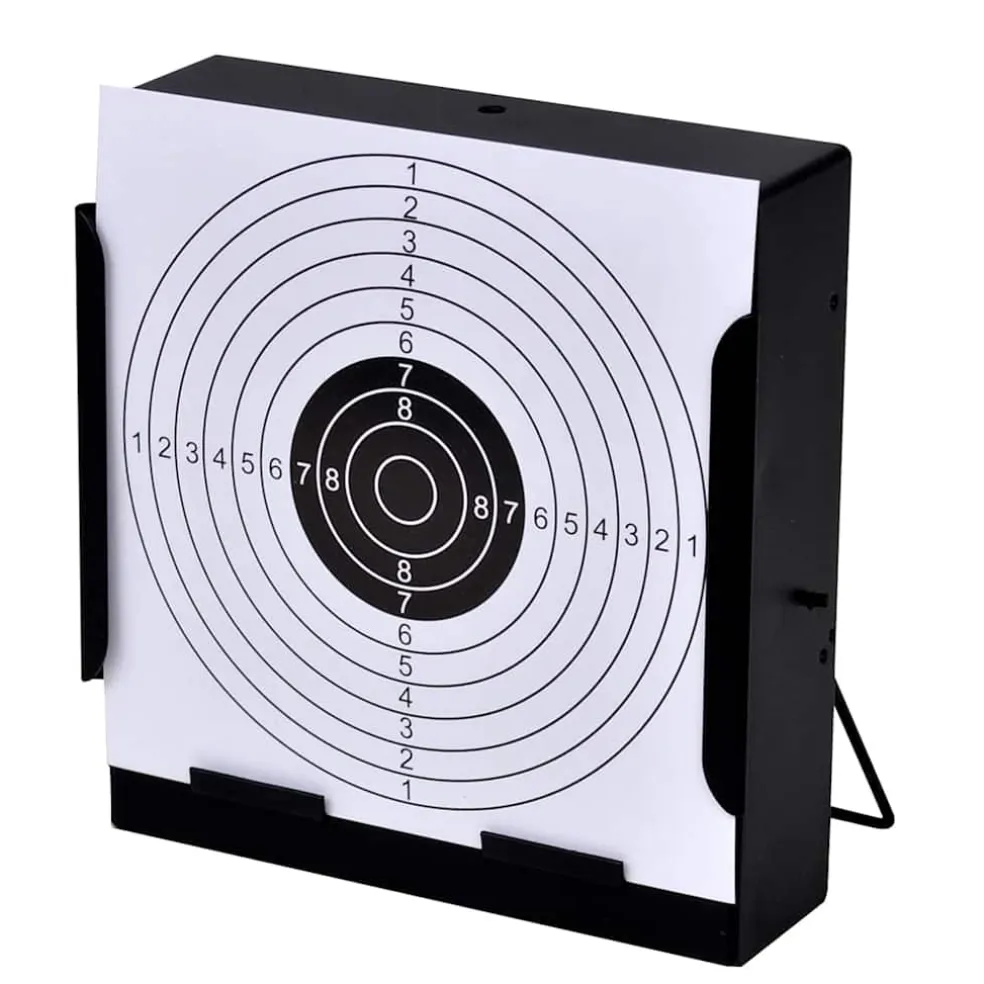 vidaXL Schietkast vierkant met 100 papieren targets 14 cm